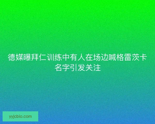 德媒曝拜仁训练中有人在场边喊格雷茨卡名字引发关注