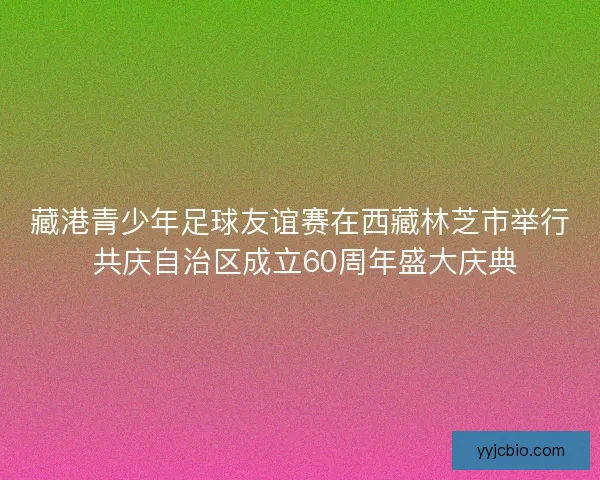 藏港青少年足球友谊赛在西藏林芝市举行 共庆自治区成立60周年盛大庆典